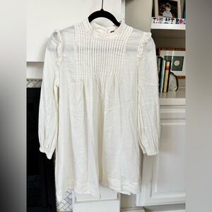 Free People White Pintuck Mini Dress